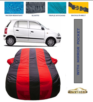 CANVAS HUB Car Cover For Hyundai Santro Xing (With Mirror Pockets)(Red, Blue)