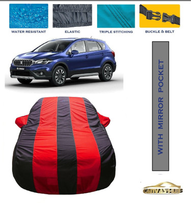 CANVAS HUB Car Cover For Kia Cadenza (With Mirror Pockets)(Red, Blue)