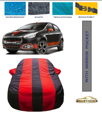CANVAS HUB Car Cover For Fiat Abarth Punto (With Mirror Pockets)(Red, Blue)
