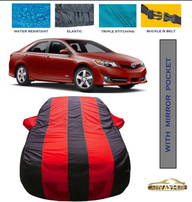 CANVAS HUB Car Cover For Toyota Camry (With Mirror Pockets)(Red, Blue)