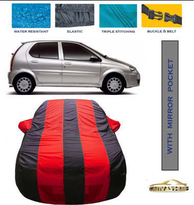CANVAS HUB Car Cover For Tata Indica (With Mirror Pockets)(Red, Blue)
