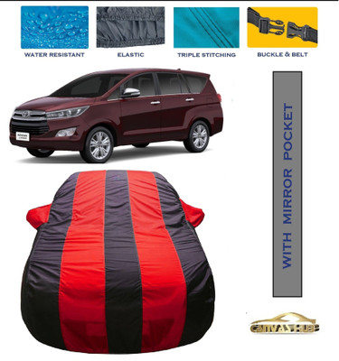 CANVAS HUB Car Cover For Toyota Innova (With Mirror Pockets)(Red, Blue)