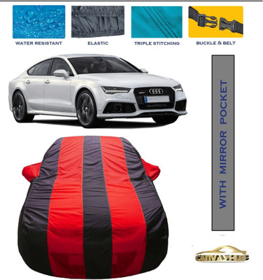 CANVAS HUB Car Cover For Audi S7 (With Mirror Pockets)(Red, Blue)