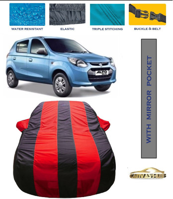 CANVAS HUB Car Cover For Maruti Suzuki Alto 800 (With Mirror Pockets)(Red, Blue)