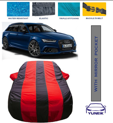 CANVAS HUB Car Cover For Audi RS6 (With Mirror Pockets)(Red, Blue)
