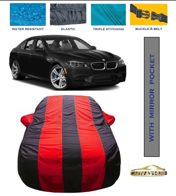 CANVAS HUB Car Cover For BMW 525i (With Mirror Pockets)(Red, Blue)