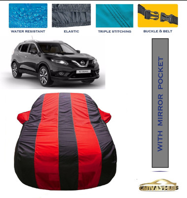 CANVAS HUB Car Cover For Nissan X-Trail (With Mirror Pockets)(Red, Blue)