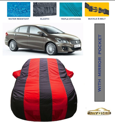 CANVAS HUB Car Cover For Maruti Suzuki Ciaz (With Mirror Pockets)(Red, Blue)