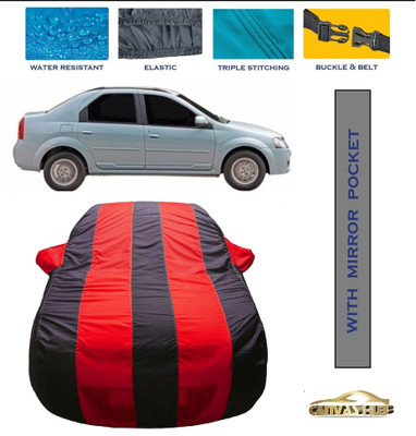 CANVAS HUB Car Cover For Tata Indigo CS (With Mirror Pockets)(Red, Blue)