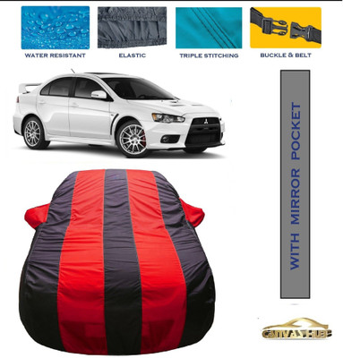 CANVAS HUB Car Cover For Mitsubishi Lancer (With Mirror Pockets)(Red, Blue)