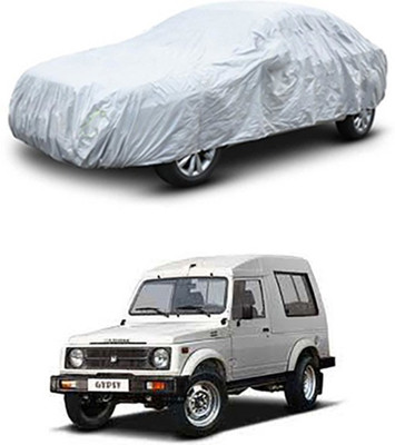 W proof Car Cover For Maruti Suzuki Gypsy (Without Mirror Pockets)(Silver)