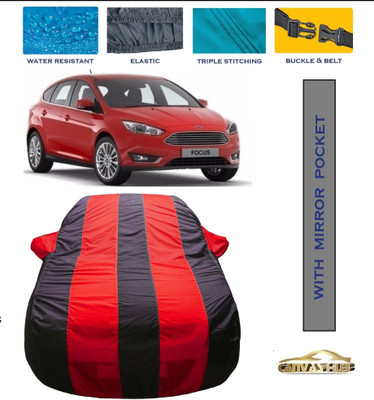 CANVAS HUB Car Cover For Ford Focus (With Mirror Pockets)(Red, Blue)