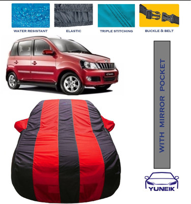 CANVAS HUB Car Cover For Mahindra Quanto (With Mirror Pockets)(Red, Blue)