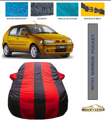 CANVAS HUB Car Cover For Fiat Palio D (With Mirror Pockets)(Red, Blue)
