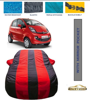 CANVAS HUB Car Cover For Tata Nano (With Mirror Pockets)(Red, Blue)