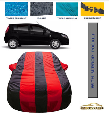 CANVAS HUB Car Cover For Chevrolet Sail UVA (With Mirror Pockets)(Red, Blue)