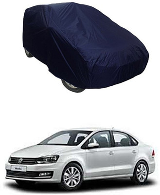 Vedika Collection Car Cover For Volkswagen Vento (Without Mirror Pockets)(Blue)