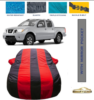 CANVAS HUB Car Cover For Nissan Frontier (With Mirror Pockets)(Red, Blue)