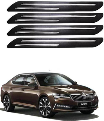 ARNEJA Rubber Car Bumper Guard(Black, Pack of 4, Skoda, Superb)
