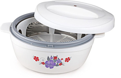 cello Roti Plus Plastic Floral Casserole with Lid Serve Casserole(2500 ml)