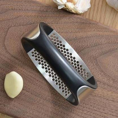 FIRSTWORLD nternational Multi-Function Manual Garlic Presser Curved Garlic Grinding Slicer Chopper Stainless Steel Garlic Presses Cooking Gadgets Tool Vegetable Chopper Egg Chopper(1 PCS)