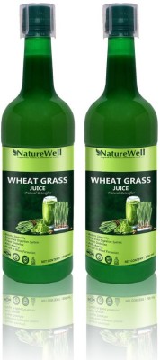 Naturewell Wheat Grass Juice 500 ml.Natural Juice for Building Immunity.Effective for Detoxification. High Chlorophyll.Fresh Sprouted Premium Wheatgrass | No Added Artificial Flavours I Gluten Free (PACK OF 2)(1000 ml)