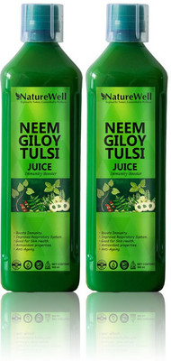 Naturewell Giloy Neem Juice with Tulsi IMMUNITY BOOSTER.Immunity Booster. (PACK OF 2)(1000 ml)