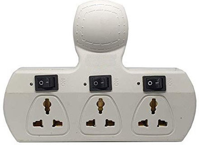 chetanenterise 3 PIN PLUG : 3+3 Multiplug with Switch Indicator & Fuse SC3BMULTIPLUG Three Pin Plug(White)