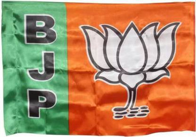 OMG BJP Flag / Election Flag / Political Flag / Bhartiya Janta Party Flag Size 18X28Inch in Satin Cloth Pack of 5 Pc Rectangle Outdoor Flag(Polyester)