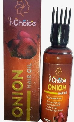 I-CHOICE Onion Black Seed Hair Oil - Controls Hair Fall - No Mineral Oil, Silicones & Synthetic Fragrance Hair Oil(100 ml)