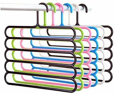 Nirgun Empex 5 Layer Multipurpose for Clothes Plastic Shirt Pack of 5 Hangers For  Shirt(Multicolor)