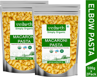 Vedarth Twin Pack of Organic Macaroni Elbow Pasta 500g Each Macaroni Pasta(Pack of 2, 1000 g)