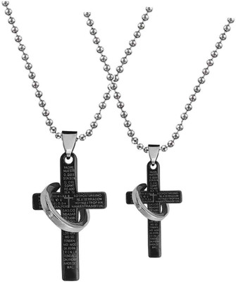 Shiv Jagdamba Rhodium Stainless Steel Pendant Set