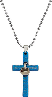 Shiv Jagdamba Rhodium Stainless Steel Pendant Set
