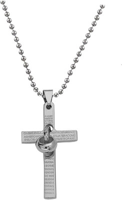 Shiv Jagdamba Rhodium Stainless Steel Pendant Set