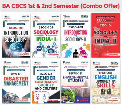 Gullybaba IGNOU CBCS BSOC-101 BSOC-102 BSOC-103 BSOC-104 BPAG-171 BGDG-172 BEVAE-181 BEGAE-182 (English Medium) First & Second Semester Combo Of Ignou Help Books With Solved Sample Papers And Important Exam Study Notes(Paperback, Gullybaba.Com Panel)