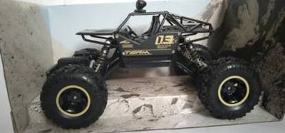 DIESOFT Remote Control Rock Crawler High Speed Monster Racing Car (Black) | Wheel Drive 1:16 Metal Alloy Body Remote Control Rock Crawler | PUBG Buggy | RC Monster Truck (Black, golden)(MULTICOLOR)