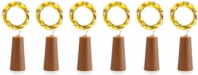 Party Pack 20 LEDs 2.03 m Yellow Steady Bulb Rice Lights(Pack of 6)