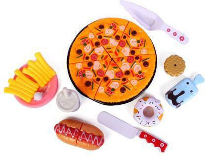 ALLAMWAR Realistic Sliceable Fast Food Lunch Play Pizza Set Toy for Kid