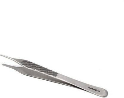 IS IndoSurgicals Deluxe Quality Toothed Adson Tissue Forceps (4 Inch) Tissue Forceps