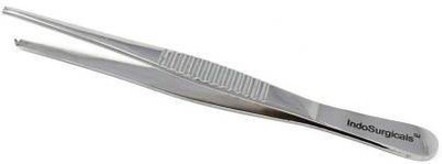 IS IndoSurgicals Deluxe Quality Dissecting Forceps Toothed (4 Inch) Tissue Forceps