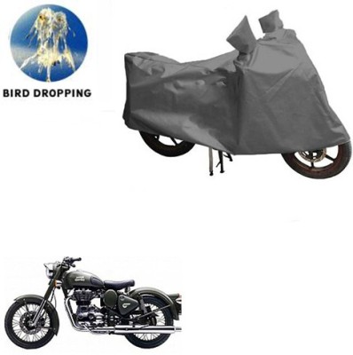 RPSENTTERPR Waterproof Two Wheeler Cover for Royal Enfield(Battle Green, Grey)