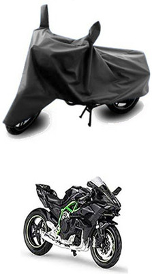 Vedika Collection Two Wheeler Cover for Kawasaki(Ninja, Grey)