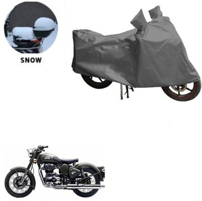 RPSENTTERPR Waterproof Two Wheeler Cover for Royal Enfield(Battle Green, Grey)