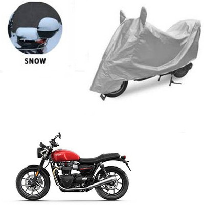 RPSENTTERPR Waterproof Two Wheeler Cover for Triumph(Twin spark, Silver)
