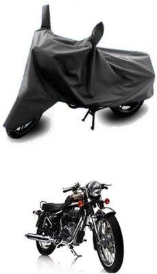 Vedika Collection Two Wheeler Cover for Royal Enfield(Electra Delux, Grey)