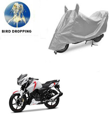 saanvi Waterproof Two Wheeler Cover for TVS(Apache, Silver)