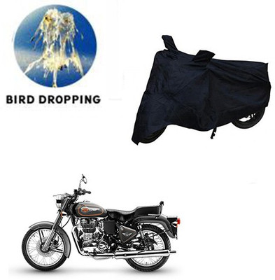 saanvi Waterproof Two Wheeler Cover for Royal Enfield(Bullet 500, Black)