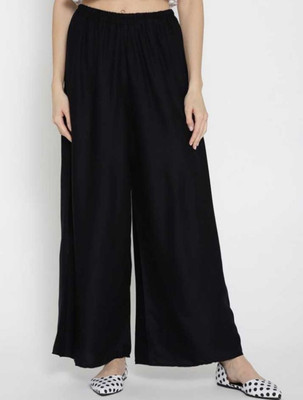 Emmy Word Regular Fit Women Black Trousers