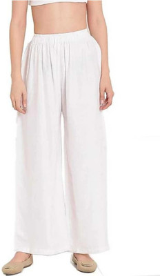 Emmy Word Regular Fit Women White Trousers